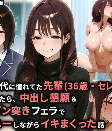 【エロ漫画raw】学生時代に憧れてた先輩（36歳・セレブ妻）を家に誘ったら、中出し懇願＆喉奥ガン突きフェラでオナニーしながらイキまくった話(d_812351)